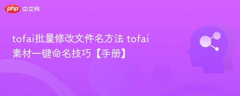 TOFAI素材批量命名技巧分享