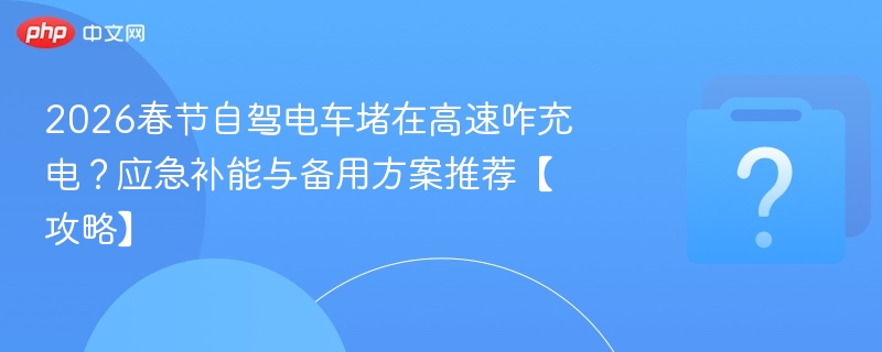 2026春节自驾电车堵在高速咋充电？应急补能与备用方案推荐【攻略】