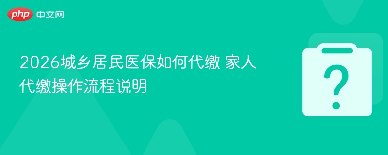 2026城乡居民医保代缴指南及步骤