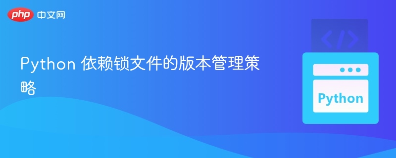 Python依赖锁文件管理技巧分享