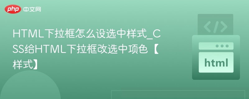 HTML下拉框怎么设选中样式_CSS给HTML下拉框改选中项色【样式】
