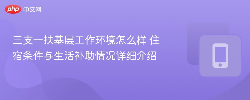三支一扶基层环境及生活补助详解