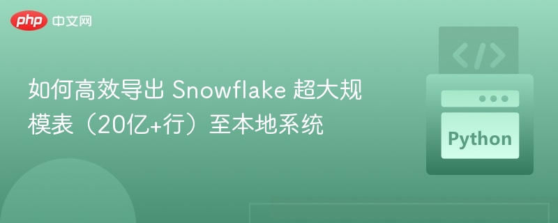 Snowflake高效导出20亿行数据技巧