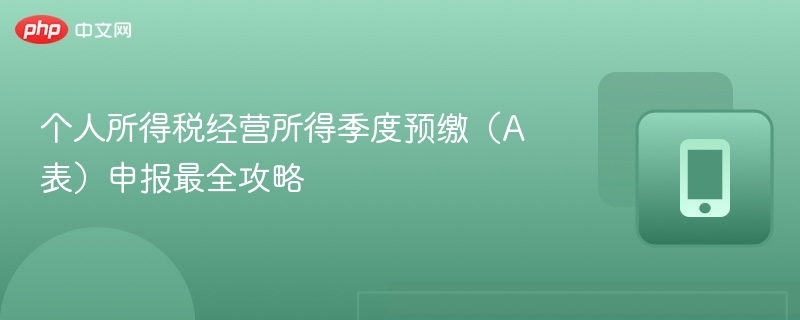 经营所得季度预缴A表申报指南