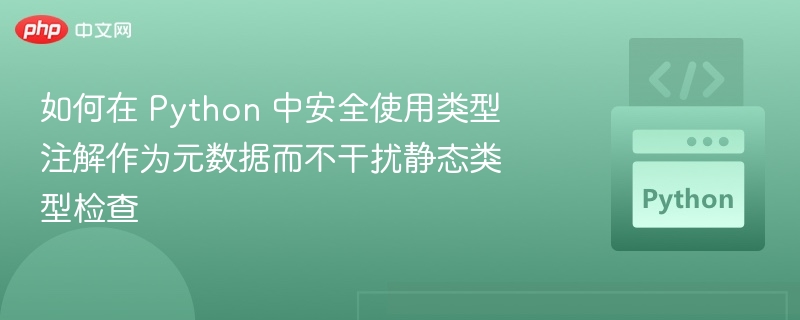如何在 Python 中安全使用类型注解作为元数据而不干扰静态类型检查
