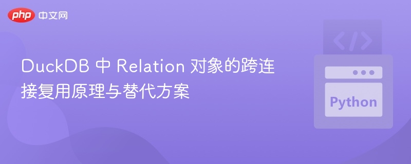 DuckDB 中 Relation 对象的跨连接复用原理与替代方案