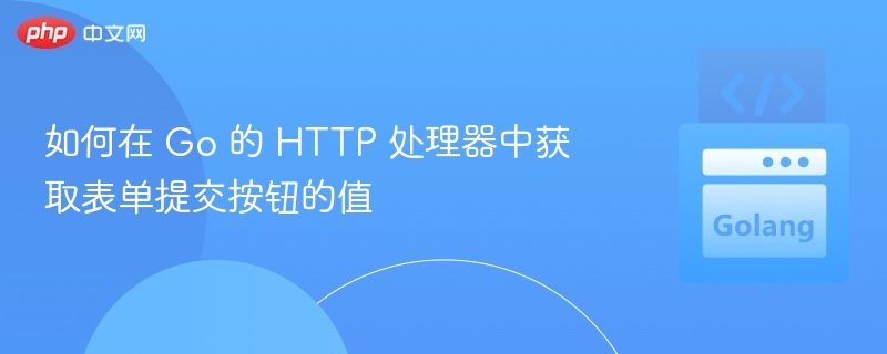 如何在 Go 的 HTTP 处理器中获取表单提交按钮的值
