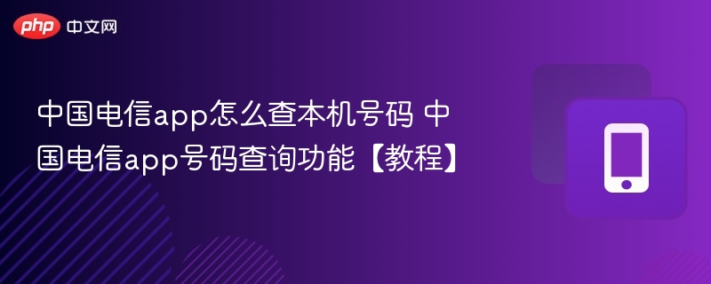 中国电信app怎么查本机号码 中国电信app号码查询功能【教程】