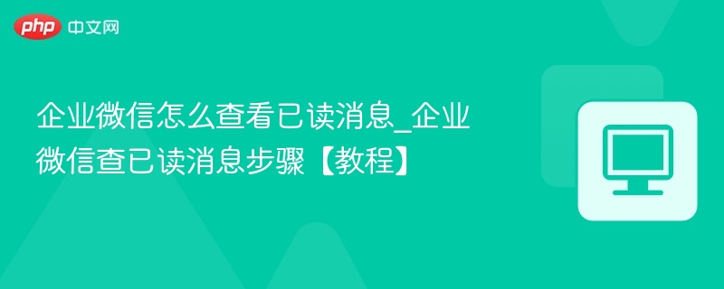 企业微信已读消息查看技巧
