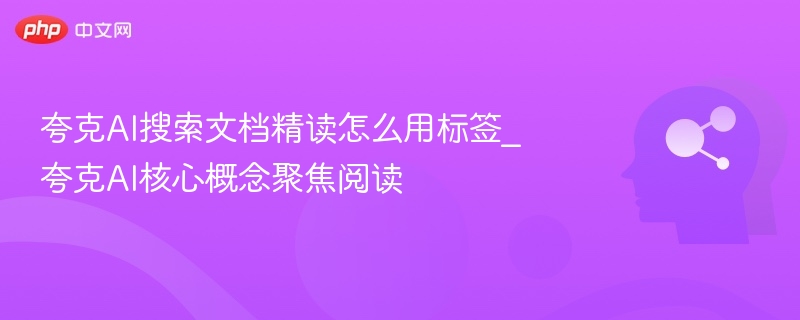 夸克AI文档精读怎么用标签？
