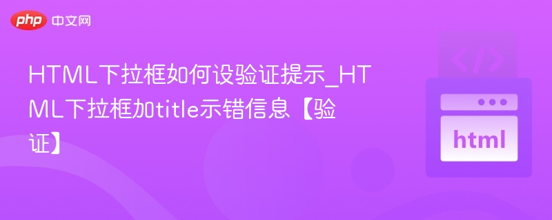 HTML下拉框添加验证提示技巧
