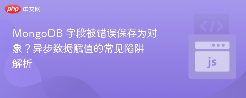 MongoDB 字段被错误保存为对象？异步数据赋值的常见陷阱解析
