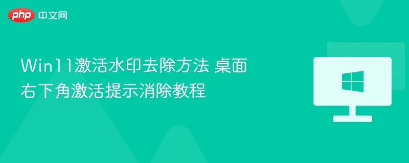 Win11激活水印去除方法桌面提示消除教程
