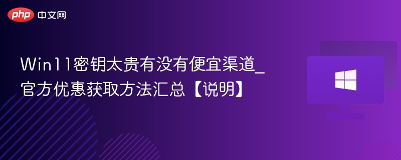 Win11密钥便宜购买渠道推荐