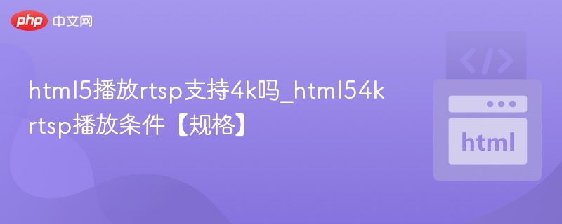 HTML5能支持4KRTSP播放吗？条件解析