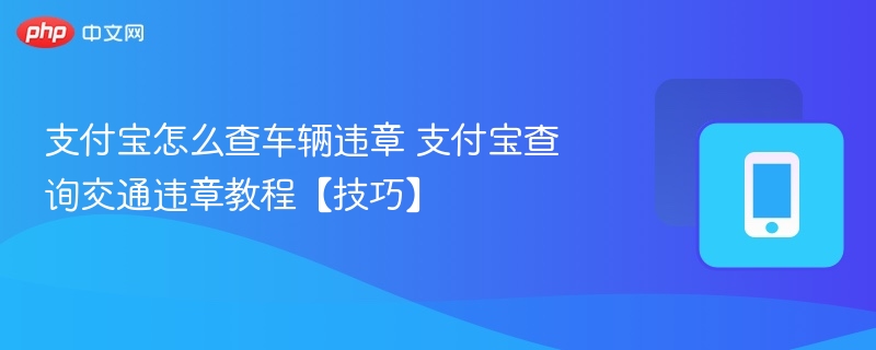 支付宝怎么查车辆违章 支付宝查询交通违章教程【技巧】