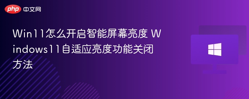 Win11怎么开启智能屏幕亮度 Windows11自适应亮度功能关闭方法