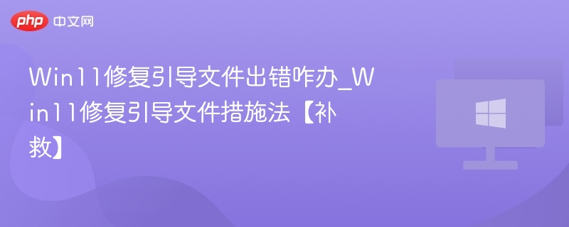 Win11修复引导文件出错咋办_Win11修复引导文件措施法【补救】