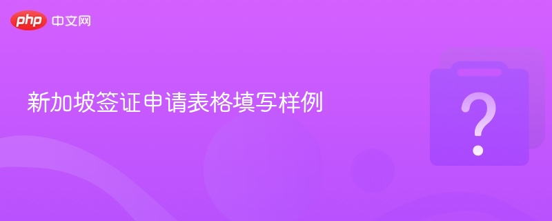 新加坡签证申请表填写示例详解