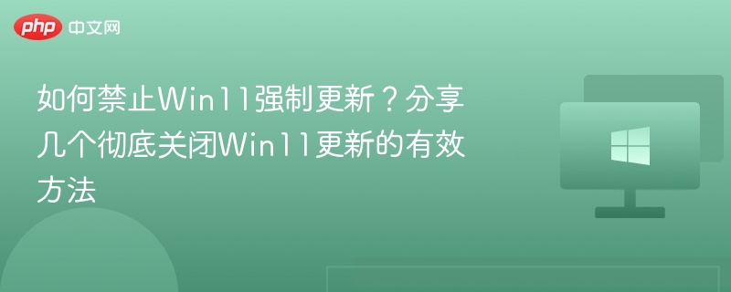 如何禁止Win11强制更新?分享几个彻底关闭Win11更新的有效方法