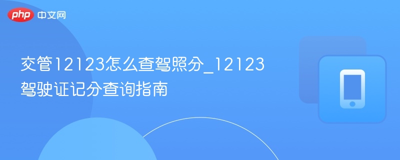 交管12123怎么查驾照分_12123驾驶证记分查询指南