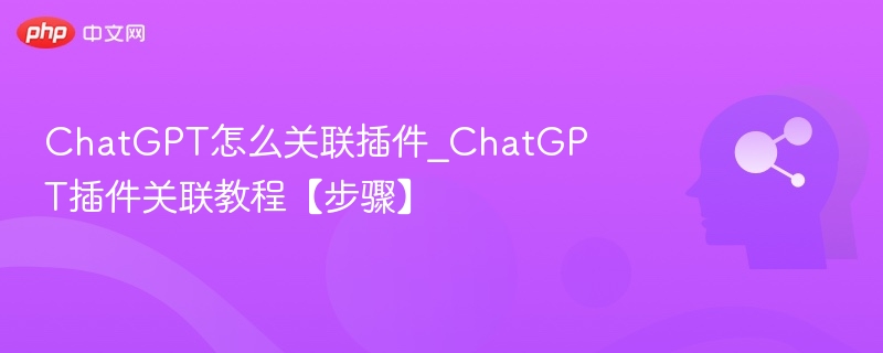 ChatGPT插件怎么关联_详细教程步骤解析