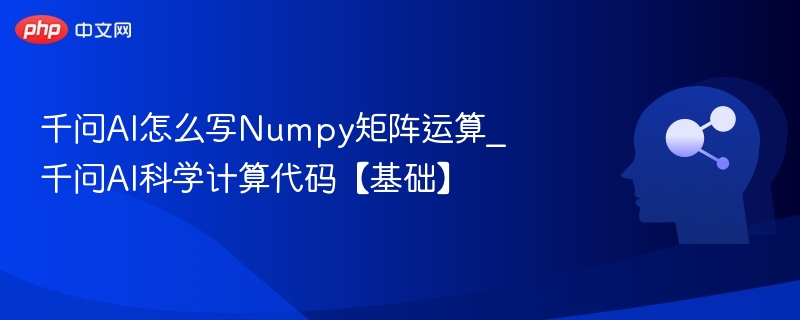 千问AI如何编写Numpy矩阵运算代码