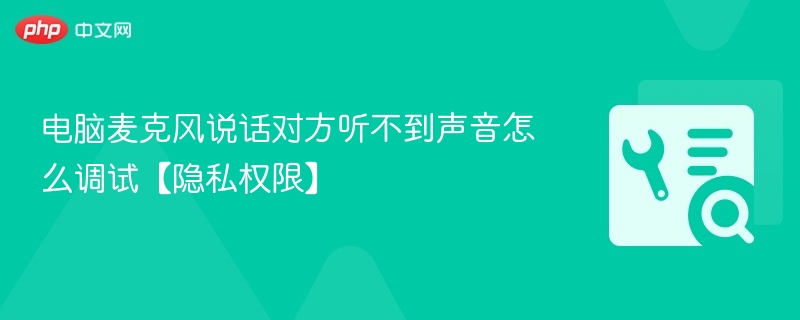 麦克风无声怎么调试？隐私权限设置教程