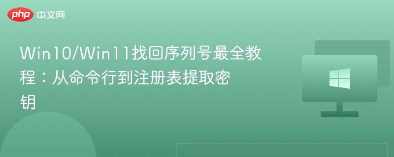 Win10/Win11序列号找回教程：命令行与注册表提取方法