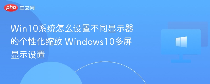 Win10系统怎么设置不同显示器的个性化缩放 Windows10多屏显示设置