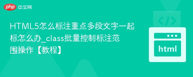 HTML5多段文字重点标注方法及_class批量控制教程