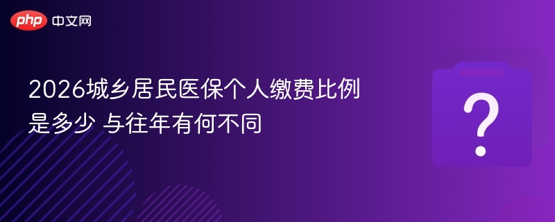 2026年居民医保个人缴费比例及变化解析
