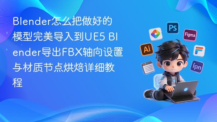 Blender导出UE5模型轴向设置与材质烘焙教程