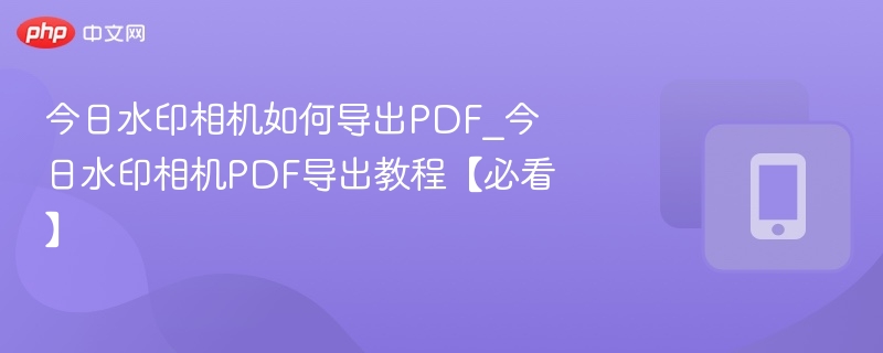 水印相机导出PDF步骤详解