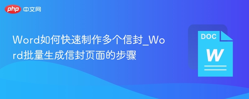 Word如何快速制作多个信封_Word批量生成信封页面的步骤