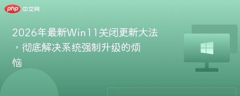 2026年最新Win11关闭更新大法,彻底解决系统强制升级的烦恼