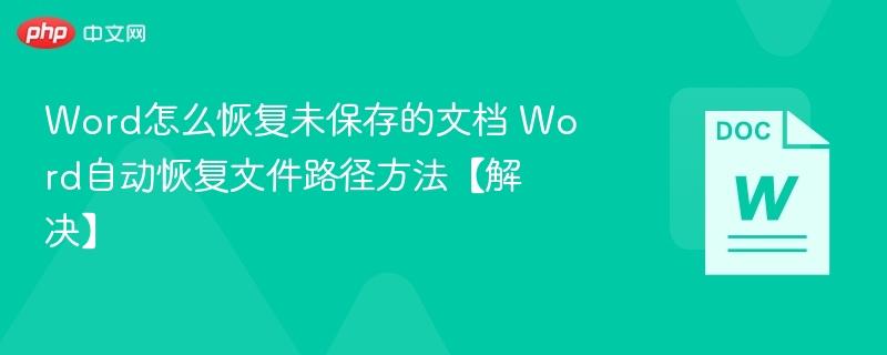 Word文档未保存恢复方法及自动保存路径解析
