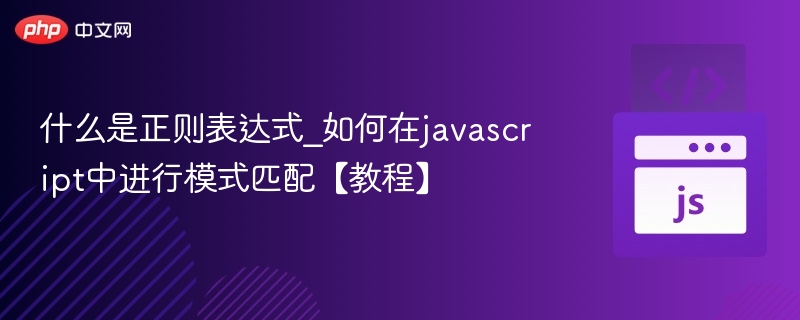 什么是正则表达式_如何在javascript中进行模式匹配【教程】