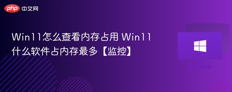 Win11怎么查看内存占用 Win11什么软件占内存最多【监控】