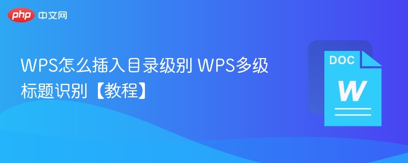 WPS插入目录级别教程