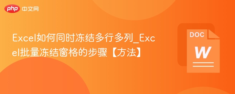 Excel多行多列冻结方法详解