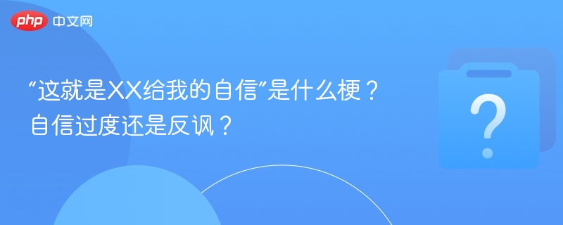 “这就是XX给我的自信，是自信还是自嗨？”
