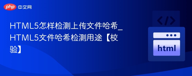 HTML5怎样检测上传文件哈希_HTML5文件哈希检测用途【校验】