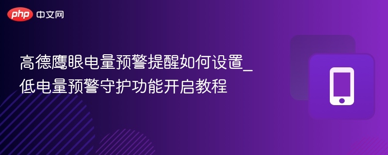 高德鹰眼低电量提醒怎么开