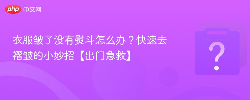 衣服皱了没有熨斗怎么办？快速去褶皱的小妙招【出门急救】