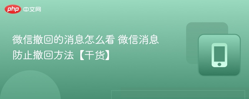 微信撤回消息怎么查？防撤回技巧大全