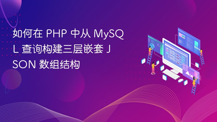 如何在 PHP 中从 MySQL 查询构建三层嵌套 JSON 数组结构
