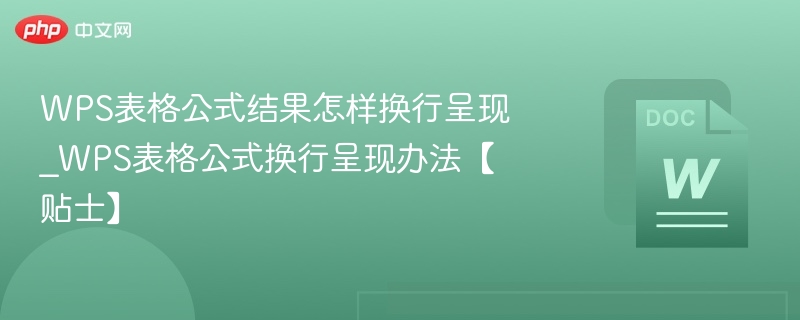 WPS表格公式换行技巧【实用贴士】