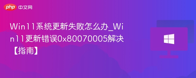 Win11系统更新失败怎么办_Win11更新错误0x80070005解决【指南】