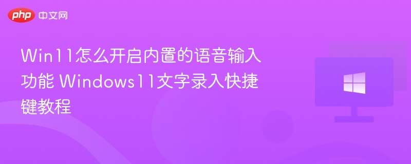 Win11语音输入开启方法及快捷键教程